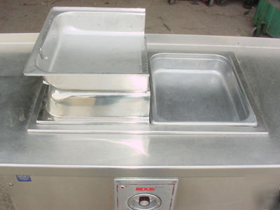 Small steam table with ss work table 
