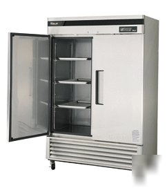 Turbo air reach in commercial 2 door cooler - stainless