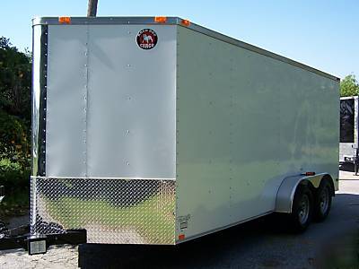 7X16 tandem vnose ramp standard enclosed cargo trailer