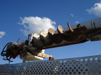 Altec pengo digger derrick 20 in hole auger, rock teeth
