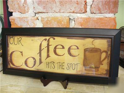 Kim klassen framed art our coffee hits the spot rustic