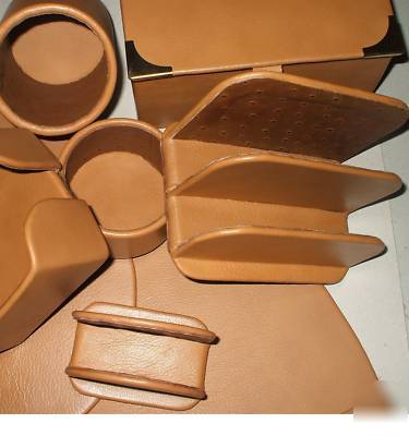 Leather desk pad,desk set,leather mat,pen holder,memo