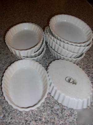 Lot/9 creme brulee ramekin souffle au gratin dishes$.99