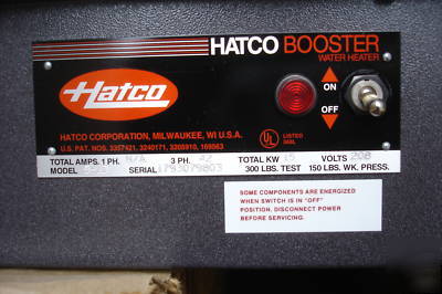New hatco s-15 booster water heater 6 gal compact ss - 