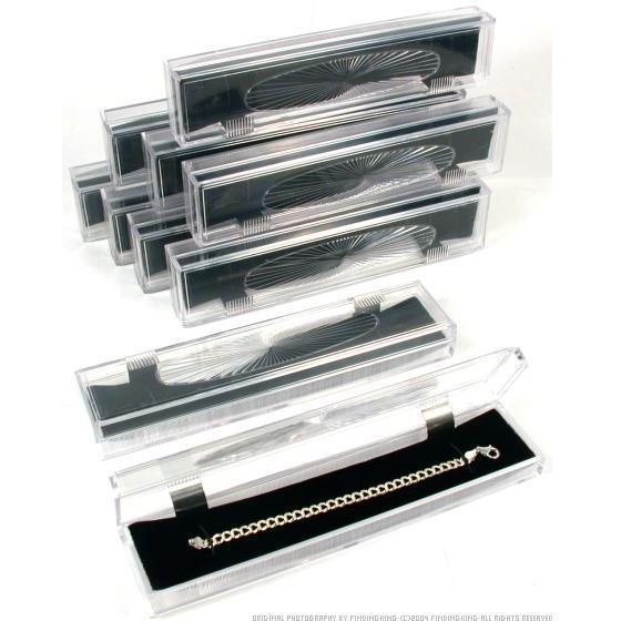 10 crystal bracelet boxes clear cut display gift holder