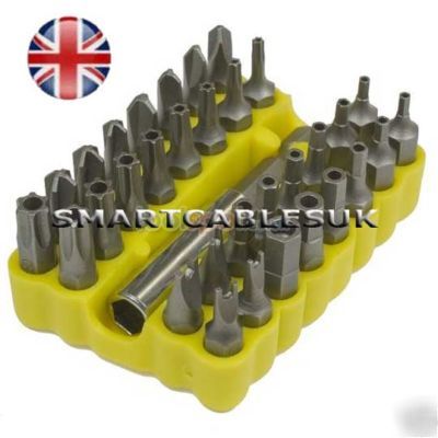 33 pc security hex screwdrivers bit set precision torx 