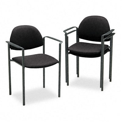 Comet stacking arm chairs, black olefin fabric,3/carton