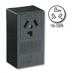 Leviton 30 amps, 125/250 volts, 3P/3W ng surface mount