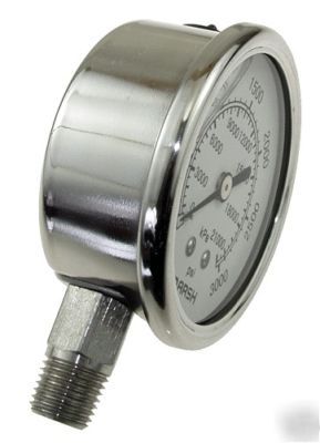 Marsh 3000 psi liquid filled pressure gauge/meter #303