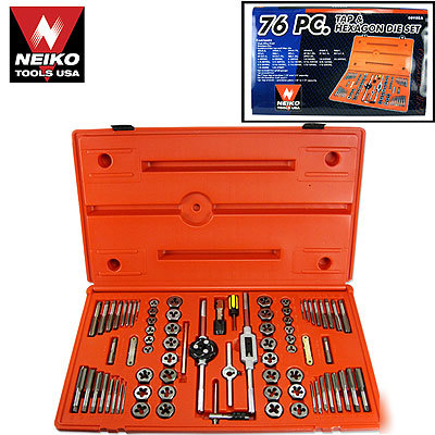 Neiko 76 pc metric & sae alloy tap and die set hexagon