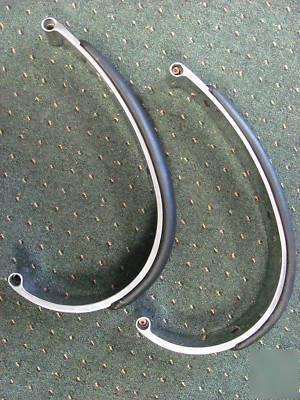 Office chair parts arms armrests chrome w/ blk padding