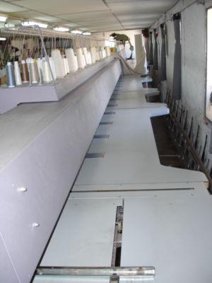 Operational textile machinery
