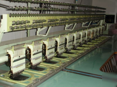 Operational textile machinery