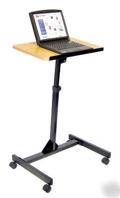 Podium adjustable mobile lectern w/ wheels
