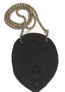 Pointed oval badge backer