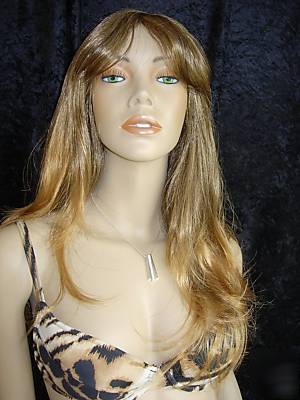 Sexy long brunette wig - display retail mannequin dummy