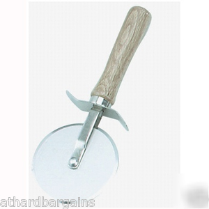 Stainless steel pizza cutter / wheel (wood handle)