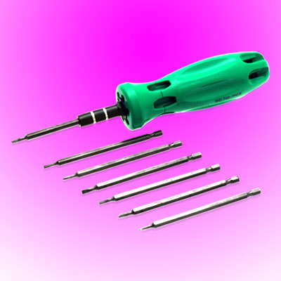 7 in 1 phillips slotted screwdriver set green handle
