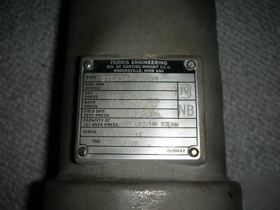 Farris engineering stainless steel relief valve