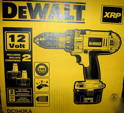 New dewalt DC940KA heavy-duty 12-volt xrp drill/driver 