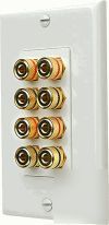 Prolinks 8-terminal banana binding post wall plate