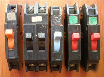 Zinsco circuit breaker type qc + q 1&2 pole unit lot #4