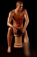 Display manikin amtmannequin-tan jo sitting+1 pedestal