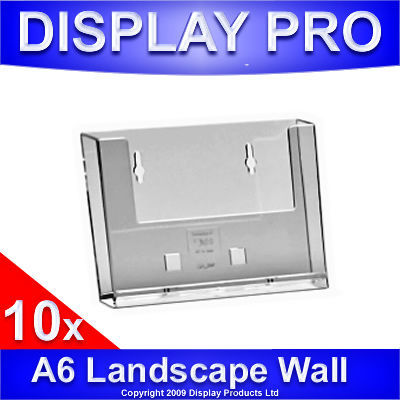 10 x A6 landscape wall mount leaflet postcard displays 