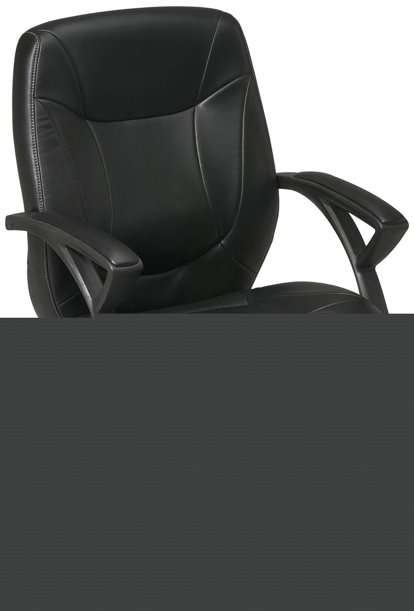Black executive computer desk leather office chair
