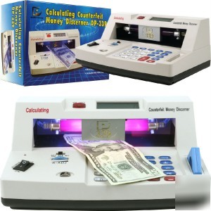 Countertop counterfeit money detector w calculator 