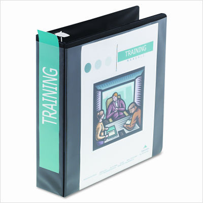 D-ring vinyl view binder, 2IN capacity, black