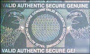 Holographic overlay - secure genuine
