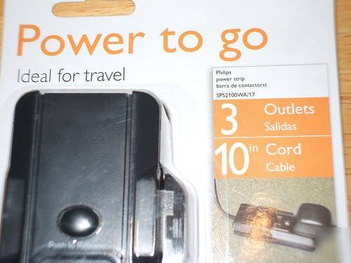 New philips 3 power outlet to go travel 10
