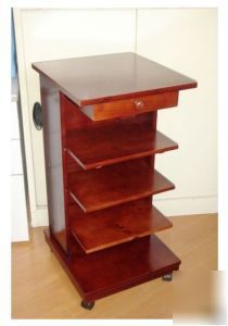 New wood spaper rack bookshelf set phone table desk new