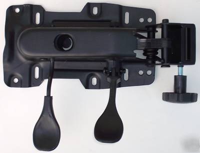 Office chair plate mechanism intensive task dual lever