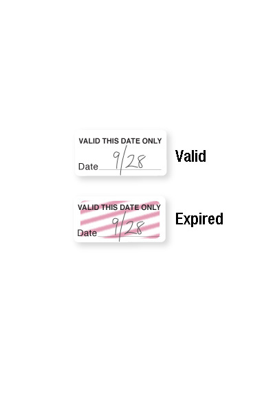 Self-expiring one-day expiring time indicator 06118