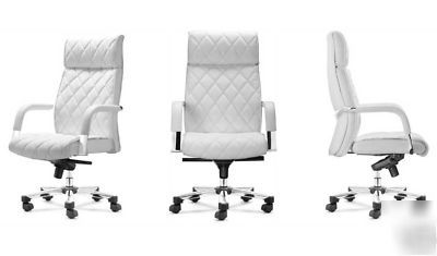 White - stylish modern regal high back office chair