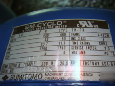 Sumitomo 10 hp 10HP cyclo 6000 speed reduction motor 