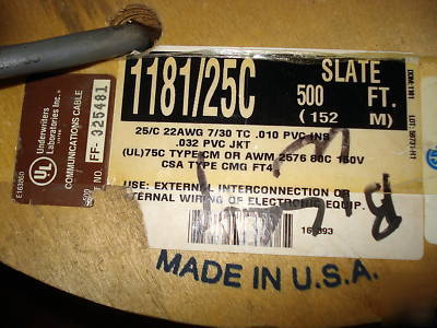 Communications cable 1181/25C partial spool