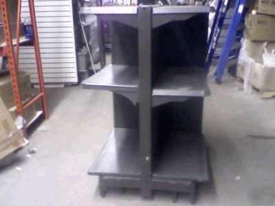 3 sided gondolas w/ wheels store shelving fixtures gray