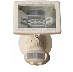 Motion activated outdoor halogen sensor light, white 