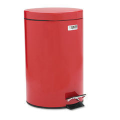 Rubbermaid MST35ERD round steel step can 3.5 gal red
