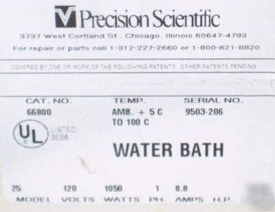 Thermo precision model 25 digital shaking water bath