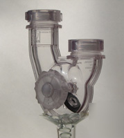 Trap drain clear with internal disk eliminates clogs