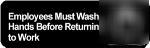 Update employees must wash hands sign 3IN x 9IN