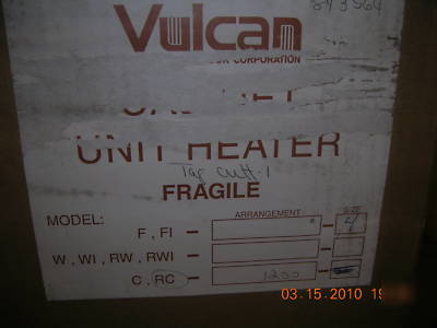 Vulcan rc-1200-04 recessed cabinet heater