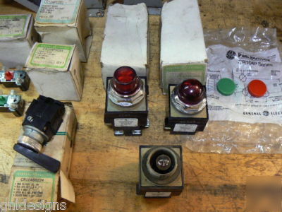 20PC lot ge CR104P pushbuttons lights & contact blocks 
