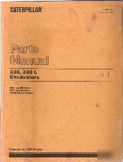 Caterpillar 330, 330L excavator parts list manual 1992