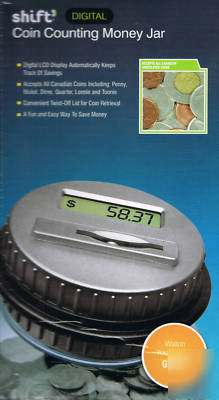Digital lcd display automatic coin counting money jar