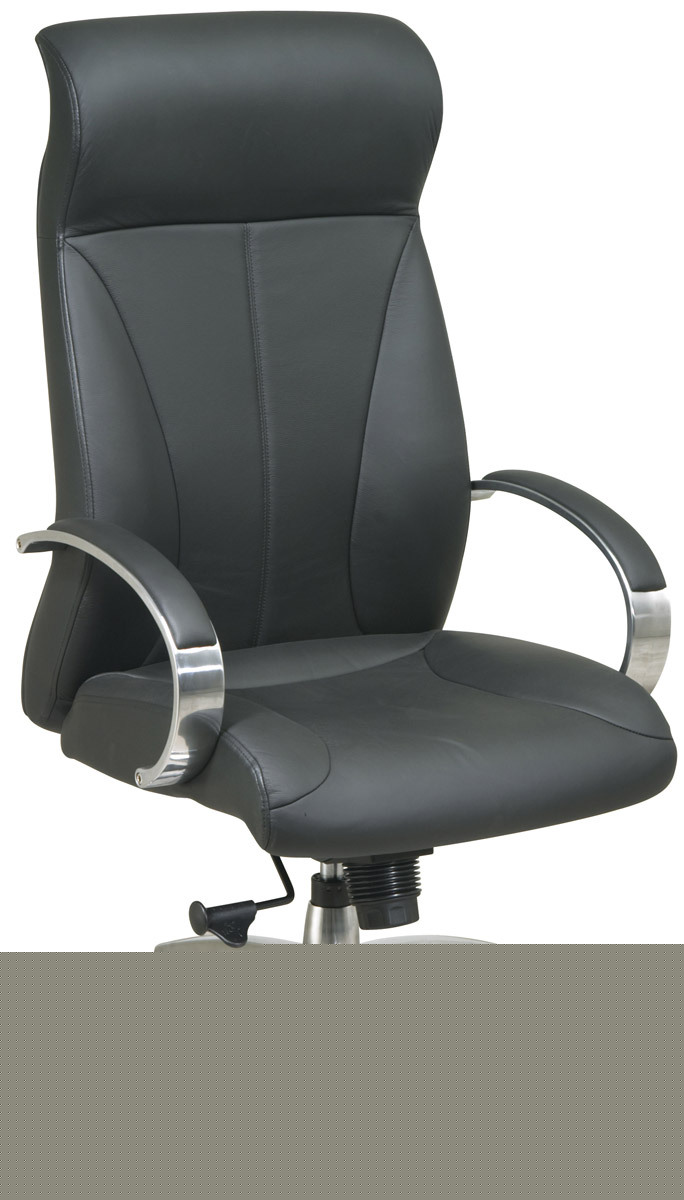 High back executive computer black leather office chair